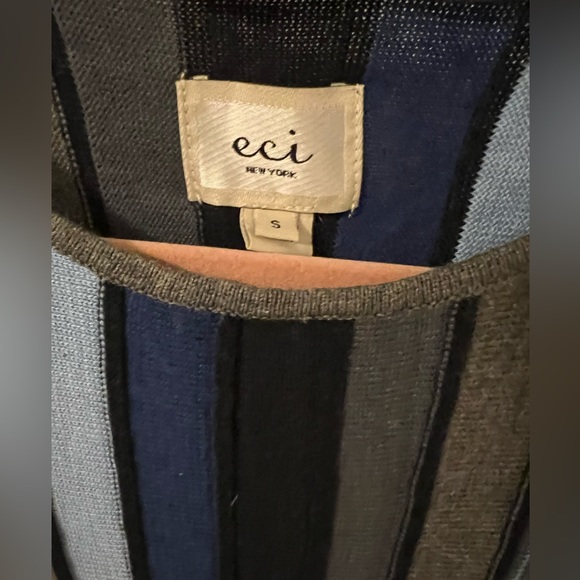 ECI New York dress. Brand new with tags. Blue, gray, and black stripes. NWT. - Picture 2 of 2